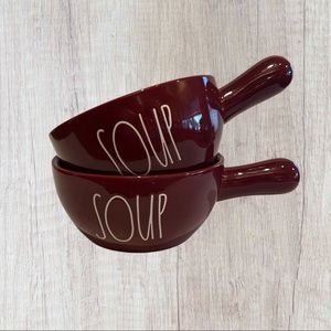 1 - Rae Dunn SOUP Bowl Maroon Ceramic NWT